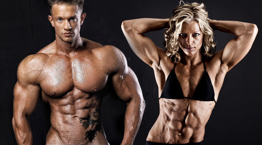 Male and female bodybuilders